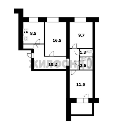 
  Продается 3-комн. квартира, 62.3 м², Фрунзе ул, д. 57а
. Фото 16.