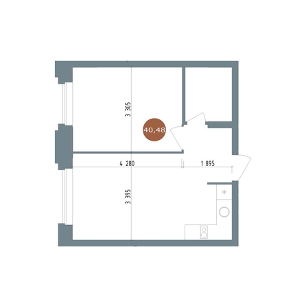 
  Продается 2-комн. квартира, 40.48 м², ЖК 19/56 Кварталы Телецентра, сек 4
. Фото 1.