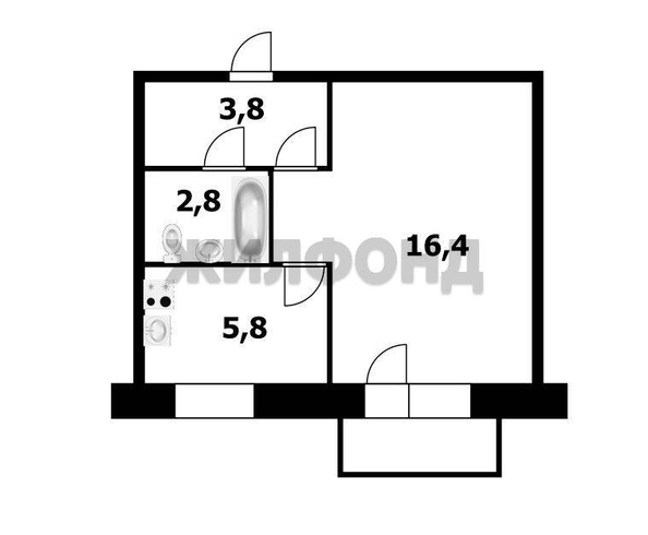
  Продается 1-комн. квартира, 28.8 м², Солидарности ул, д. 81
. Фото 10.