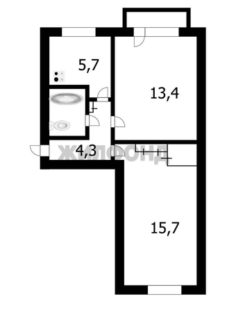 
  Продается 2-комн. квартира, 43.2 м², Ипподромская ул, д. 25
. Фото 12.