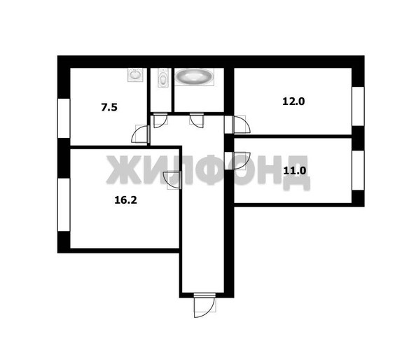 
  Продается 3-комн. квартира, 61.7 м², Вокзальная ул, д. 50а
. Фото 15.