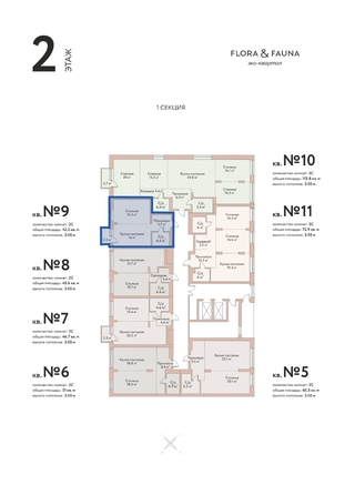 
  Продается 2-комн. квартира 42.3 м², в ЖК Флора и Фауна, 18а. Фото 3.