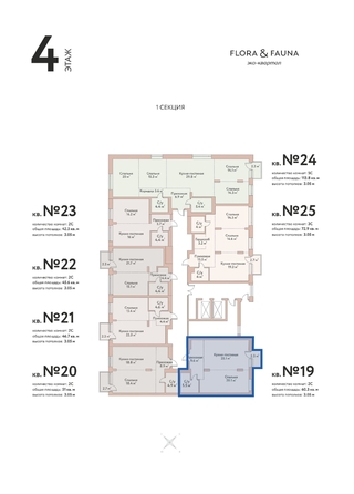 
  Продается 2-комн. квартира 60.3 м², в ЖК Флора и Фауна, 18а. Фото 3.