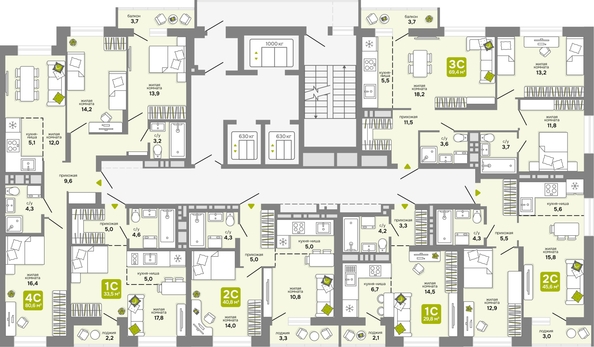 
  Продается 2-комн. квартира, 45.6 м², ЖК Счастливый квартал, дом 2
. Фото 1.
