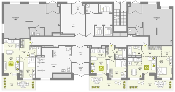 
  Продается 2-комн. квартира 49.7 м², в ЖК Счастливый квартал, 2. Фото 1.