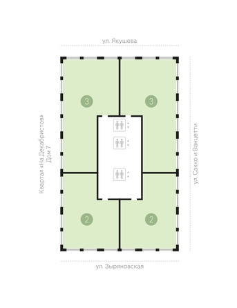 
  Продается 3-комн. квартира, 148.1 м², ЖК На Декабристов, дом 6
. Фото 16.