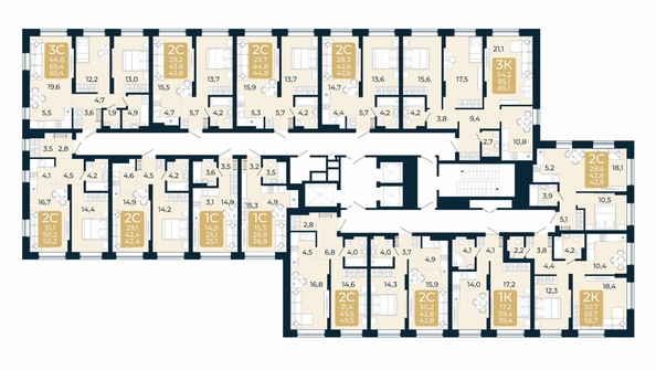 
  Продается 2-комн. квартира, 55.7 м², ЖК Первый на Есенина, дом 3
. Фото 1.