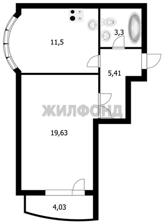 
  Продается 1-комн. квартира, 41.2 м², Ельцовская ул, д. 6/3
. Фото 6.