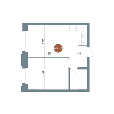 
  Продается 2-комн. квартира, 40.43 м², ЖК 19/56 Кварталы Телецентра, сек 4
. Фото 1.