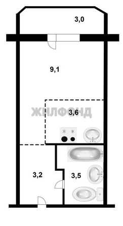
  Продается студия, 19.3 м², Виктора Уса ул, д. 9
. Фото 7.