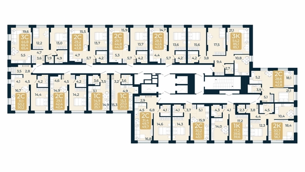 
  Продается 2-комн. квартира, 56.1 м², ЖК Первый на Есенина, дом 3
. Фото 1.
