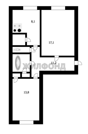 
  Продается 2-комн. квартира, 56.2 м², Серебренниковская ул, д. 4
. Фото 16.