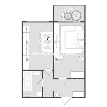 
  Продается 1-комн. квартира, 39 м², ЖК Основа
. Фото 39.