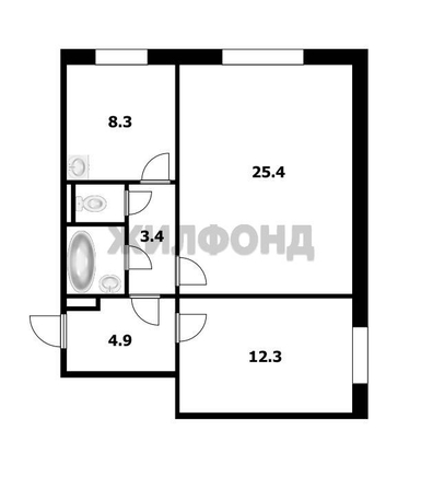 
  Продается 2-комн. квартира, 58.1 м², Александра Чистякова ул, д. 2/2
. Фото 14.