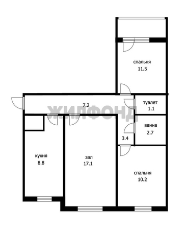 
  Продается 3-комн. квартира, 63.3 м², Демакова ул, д. 18
. Фото 14.