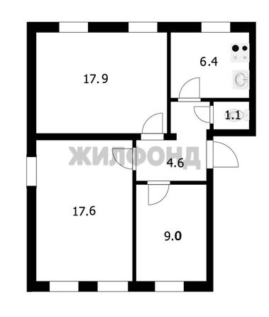 
  Продается 3-комн. квартира, 56.6 м², Плахотного ул, д. 19
. Фото 17.