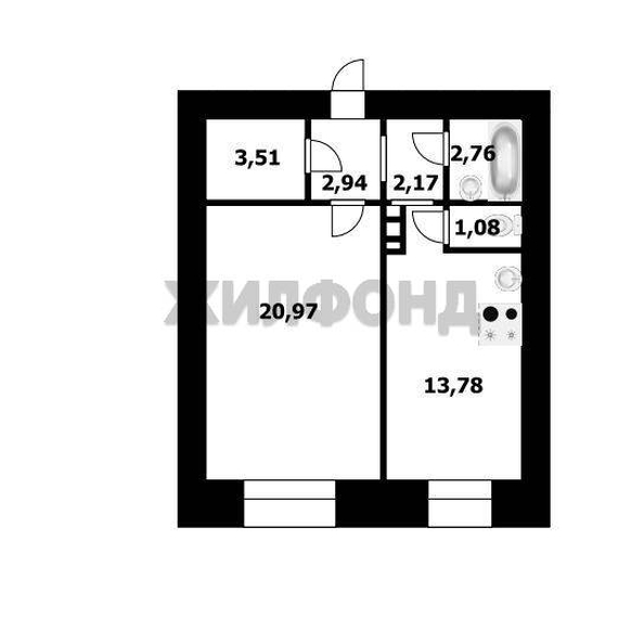 
  Продается 1-комн. квартира, 48.02 м², Николая Сотникова ул, д. 5
. Фото 7.