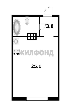 
  Продается студия, 32.5 м², В. Высоцкого ул, д. 54
. Фото 16.