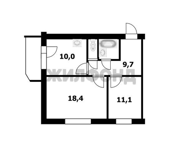 
  Продается 2-комн. квартира, 52.8 м², Пермская ул, д. 57/1
. Фото 16.