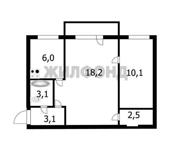 
  Продается 2-комн. квартира, 46.2 м², Софийская ул, д. 5
. Фото 2.