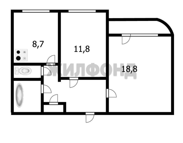 
  Продается 2-комн. квартира, 50.3 м², Троллейная ул, д. 152/1
. Фото 3.
