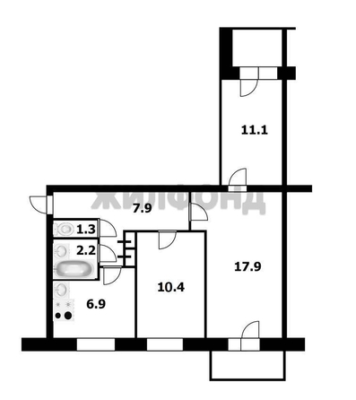 
  Продается 3-комн. квартира, 58.4 м², Котовского ул, д. 48
. Фото 12.