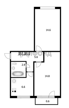 
  Продается 2-комн. квартира, 44.5 м², Тургенева ул, д. 197
. Фото 9.