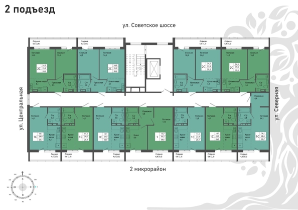 
  Продается 2-комн. квартира, 39.2 м², ЖК Родина, дом 4
. Фото 14.