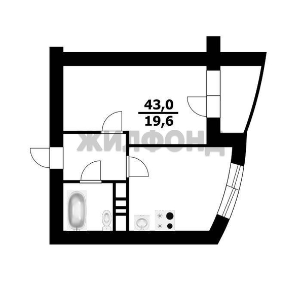 
  Продается 1-комн. квартира, 43 м², Закаменский мкр, д. 11
. Фото 23.