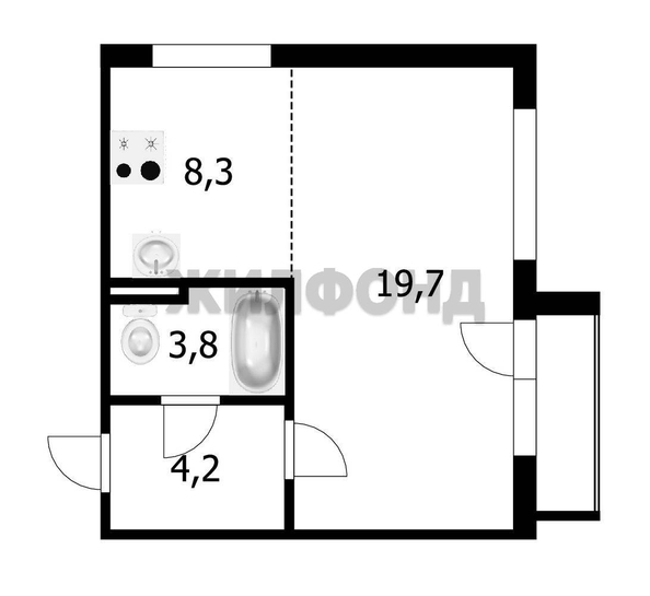 
  Продается 1-комн. квартира, 36 м², Спортивная ул, д. 19
. Фото 14.