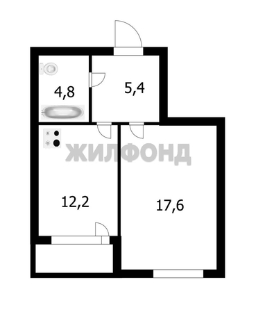
  Продается 1-комн. квартира, 40 м², Серебряные ключи ул, д. 6
. Фото 14.