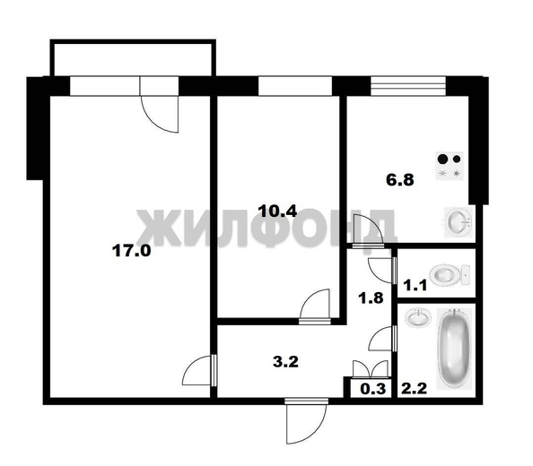 
  Продается 2-комн. квартира, 42.8 м², Связистов ул, д. 141
. Фото 6.