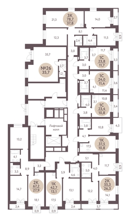 
  Продается 3-комн. квартира, 78.7 м², ЖК Зеленый город, дом 1
. Фото 1.