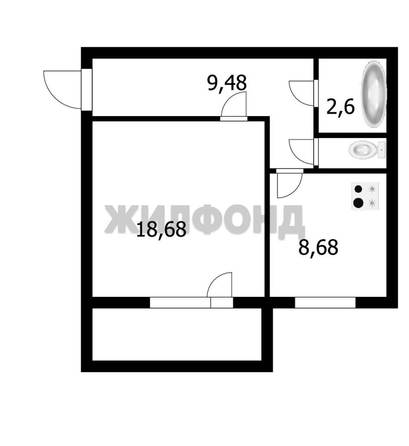 
  Продается 1-комн. квартира, 43.1 м², Петухова ул, д. 12/5
. Фото 1.