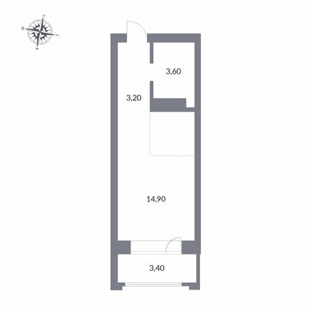
  Продается студия, 25.1 м², ЖК Державина, 50
. Фото 1.
