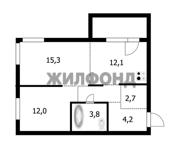
  Продается 2-комн. квартира, 54.2 м², ЖК Азимут, дом 4
. Фото 25.