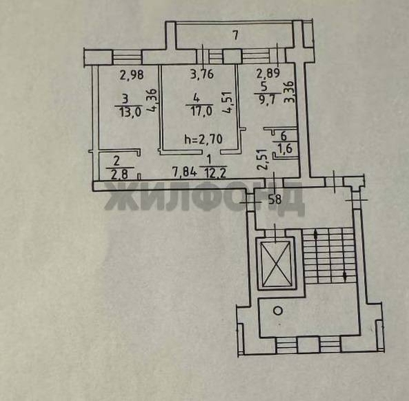 
  Продается 2-комн. квартира 56.3 м². Фото 8.