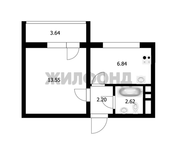 
  Продается 1-комн. квартира, 25.3 м², Одоевского ул, д. 1/7
. Фото 10.