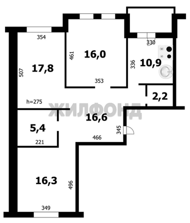 
  Продается 3-комн. квартира, 85.2 м², Адриена Лежена ул, д. 17
. Фото 15.