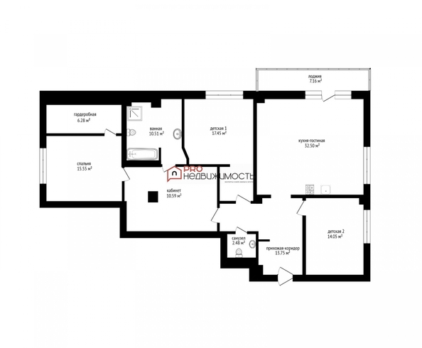 
  Продается 4-комн. квартира, 130 м², Коммунистическая ул, д. 77
. Фото 30.