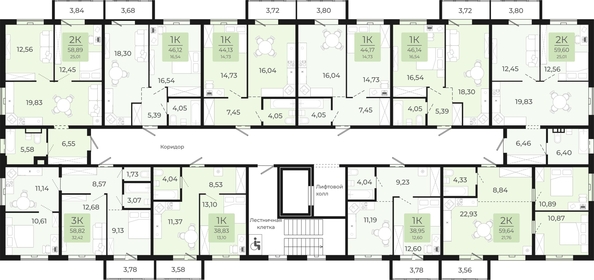 
  Продается 1-комн. квартира, 38.83 м², ЖК Новый парк, II этап дом 2
. Фото 1.