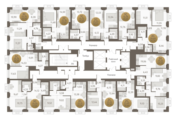 
  Продается 3-комн. квартира 52.76 м², в ЖК Урбан Пикс. Фото 1.