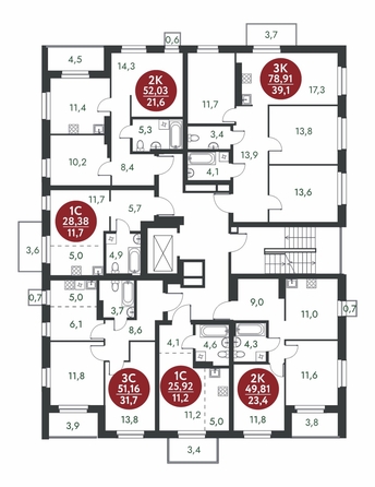 
  Продается 3-комн. квартира, 78.91 м², ЖК Скандинавские кварталы, дом 1
. Фото 1.