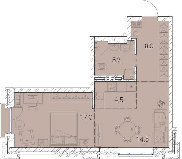 
  Продается 1-комн. квартира, 49.2 м², ЖК Тайм Сквер
. Фото 19.