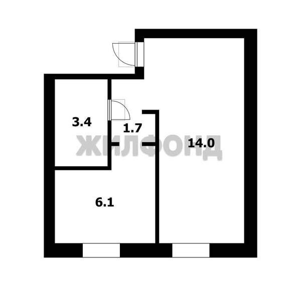 
  Продается 1-комн. квартира, 25.2 м², 50 лет Октября ул, д. 9
. Фото 7.