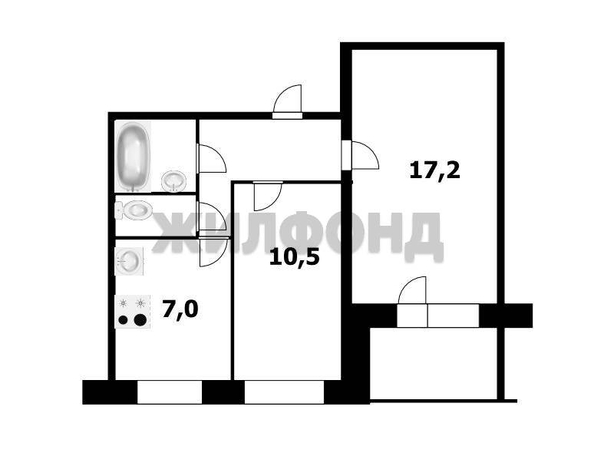 
  Продается 2-комн. квартира, 43.8 м², Киевская ул, д. 20
. Фото 2.
