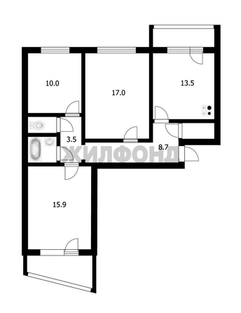 
  Продается 3-комн. квартира, 73.1 м², Михаила Немыткина ул, д. 8/1
. Фото 9.