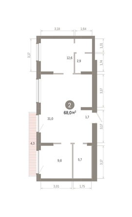 
  Продается 2-комн. квартира, 68 м², ЖК Лебедевский квартал, дом 1
. Фото 1.
