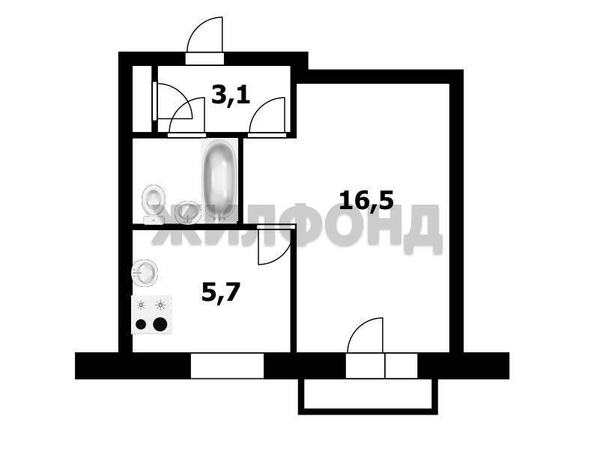 
  Продается 1-комн. квартира, 29.3 м², Промышленная ул, д. 34
. Фото 9.