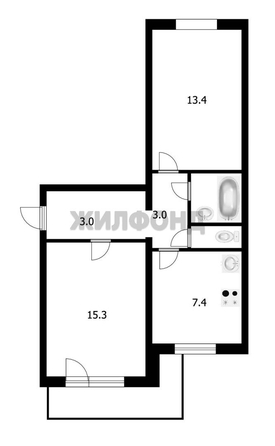 
  Продается 2-комн. квартира, 45.9 м², Краснообск, д. 11
. Фото 12.